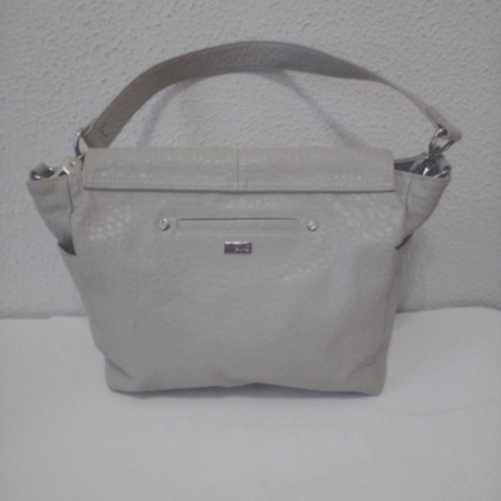 Jewell Gray by Thirty One Pebble Faux Leather Detachable Strap Shoulder Bag